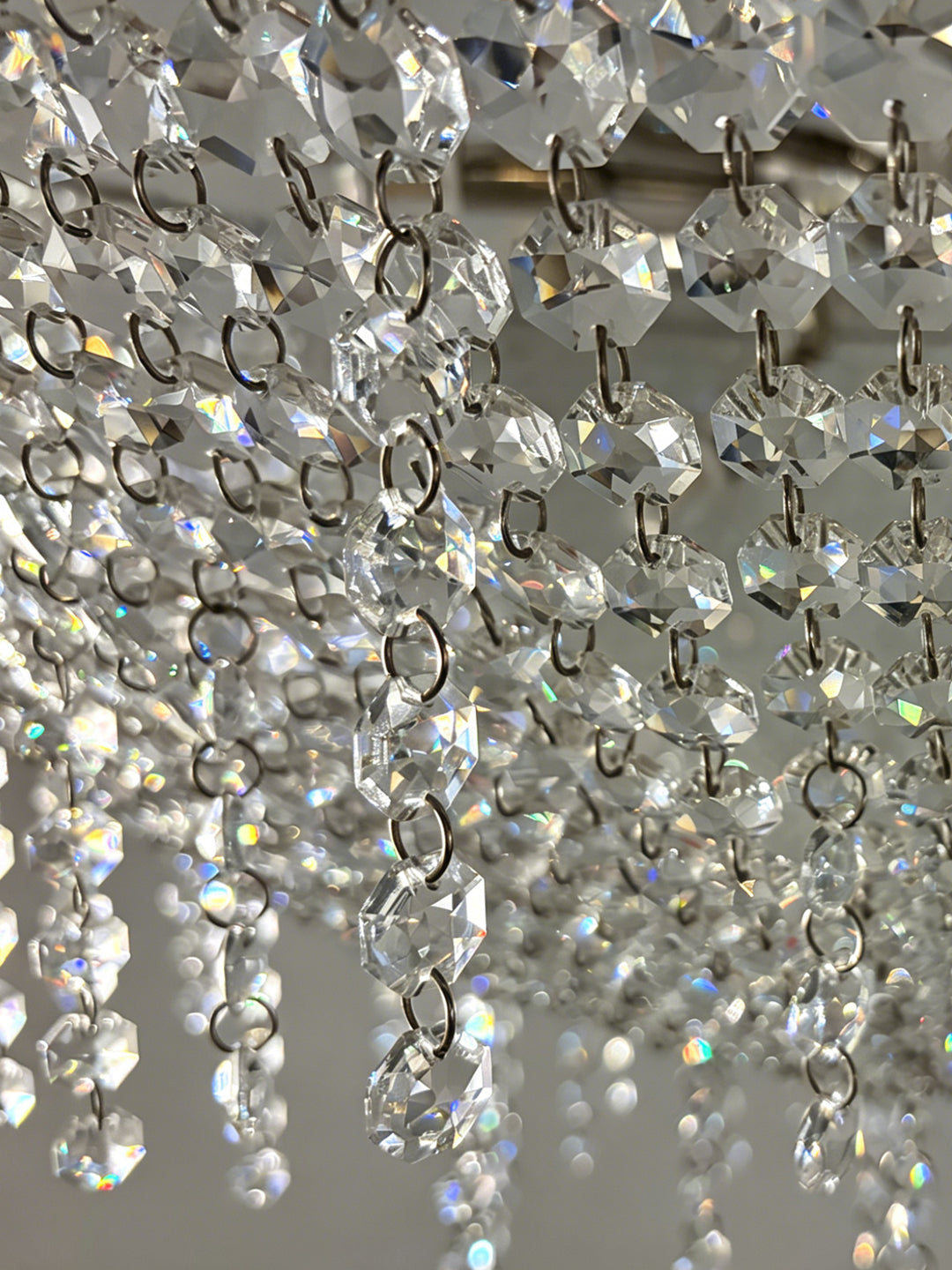 European Style Blue Beaded Bowl Chandelier