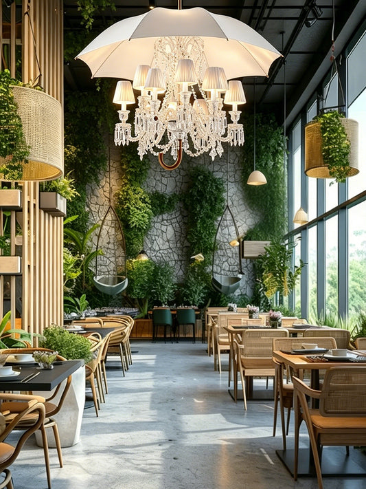 Umbrella Shade Luxury Crystal Chandelier