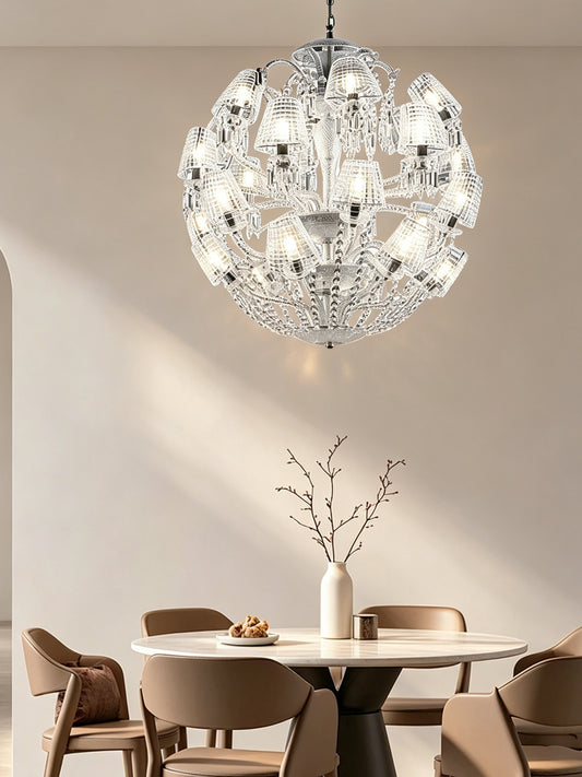 Globe Ball Shape Clear Crystal Chandelier