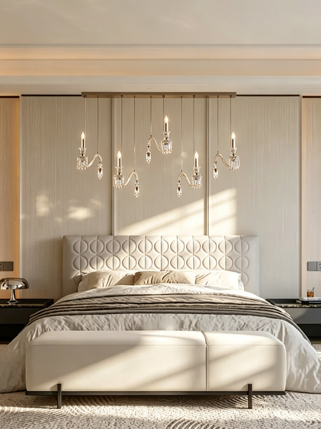 5-Light Linear Crystal Dining Pendant Light