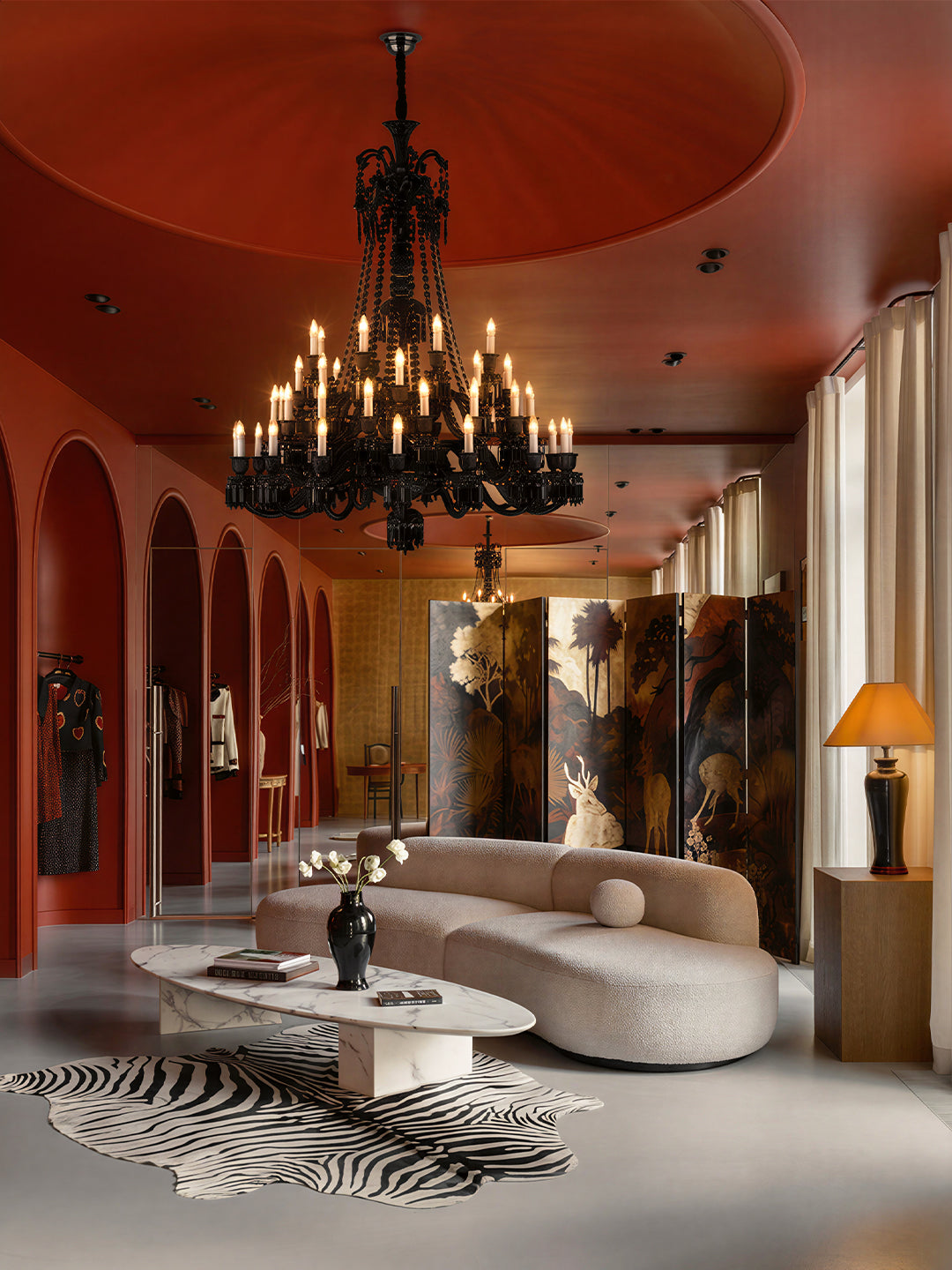 Baccarat-Style Black Crystal Chandelier