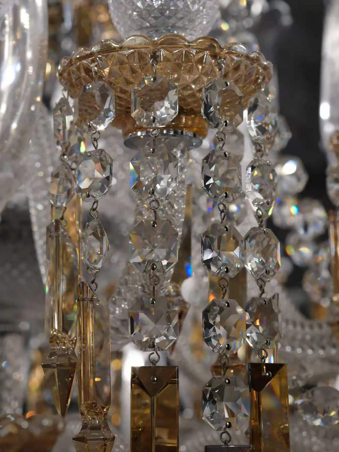 Gold and crystal wall light