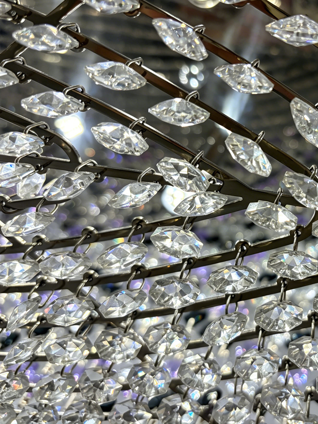 Large Round Crystal Drum Chandelier
