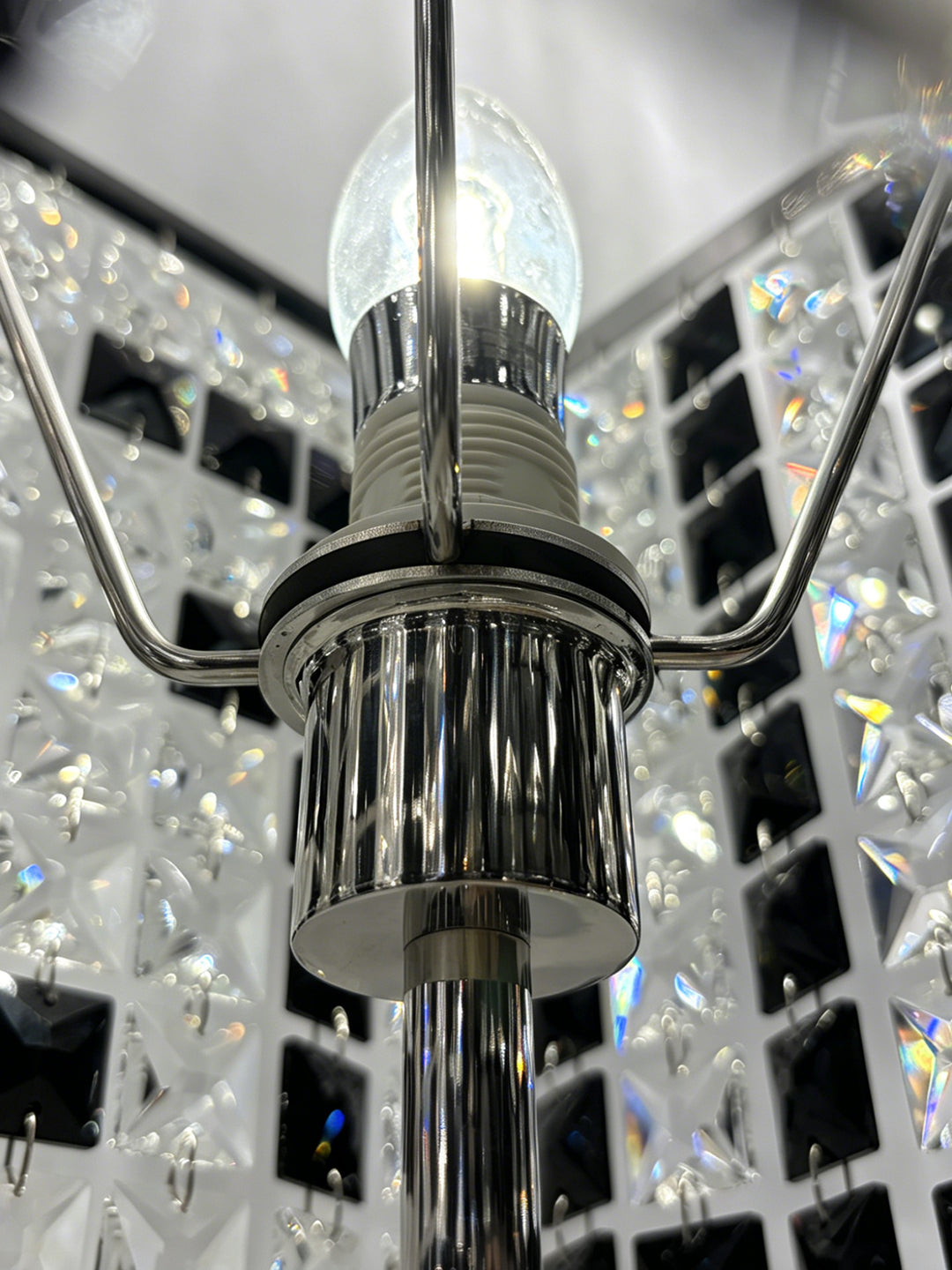 Black & Clear Crystal Cube Table Lamp