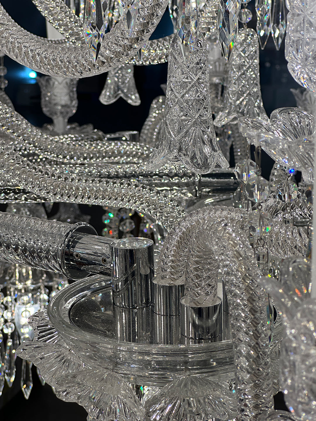 Baccarat-Style Clear Crystal Chandelier