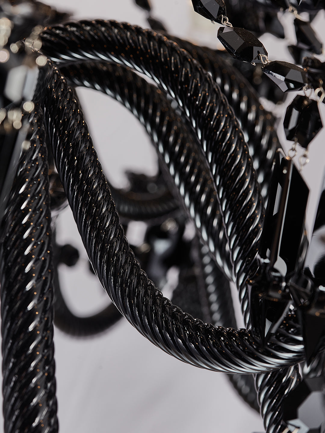 Baccarat-Style Black Crystal Chandelier