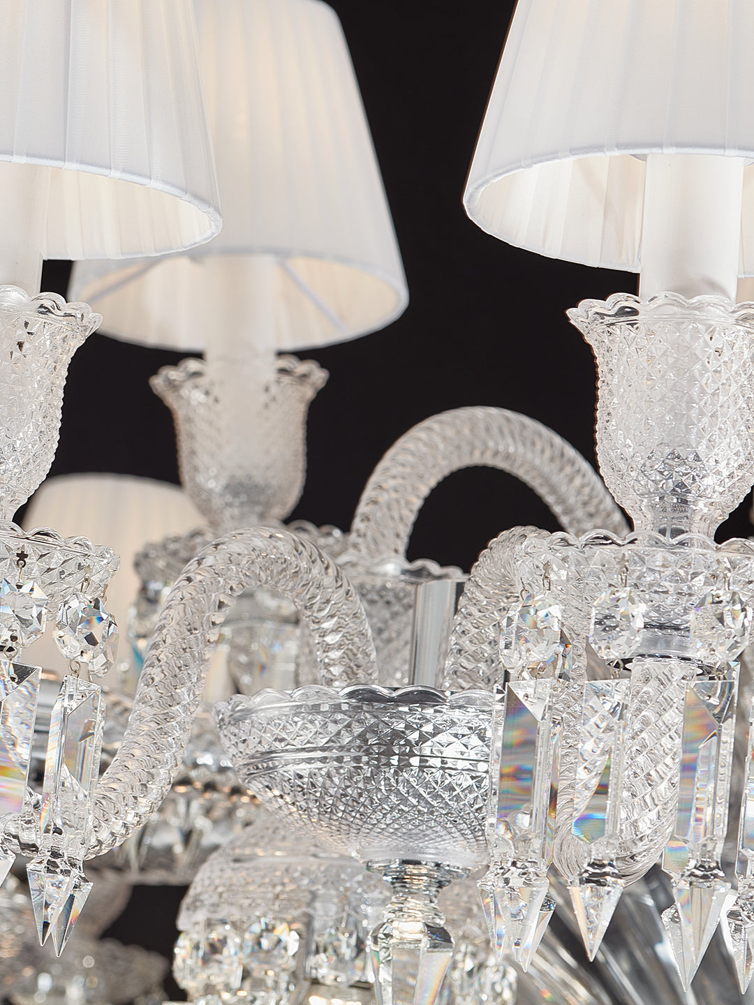 White Shade French Crystal Chandelier