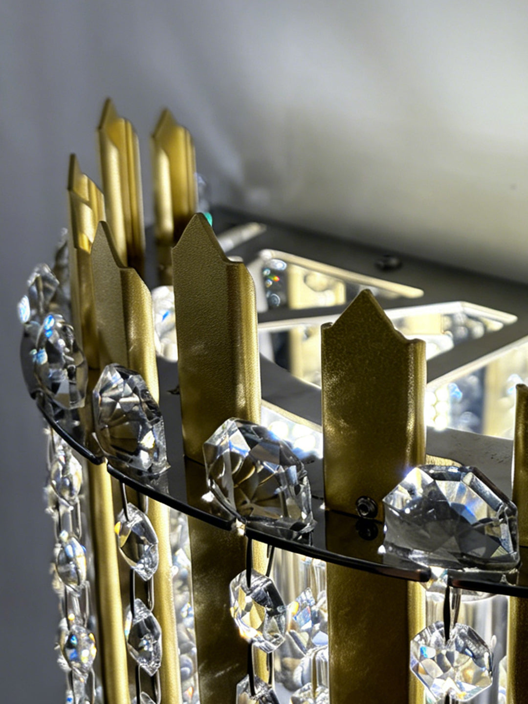 Pashari Double Tier Gold Crystal Wall Sconce