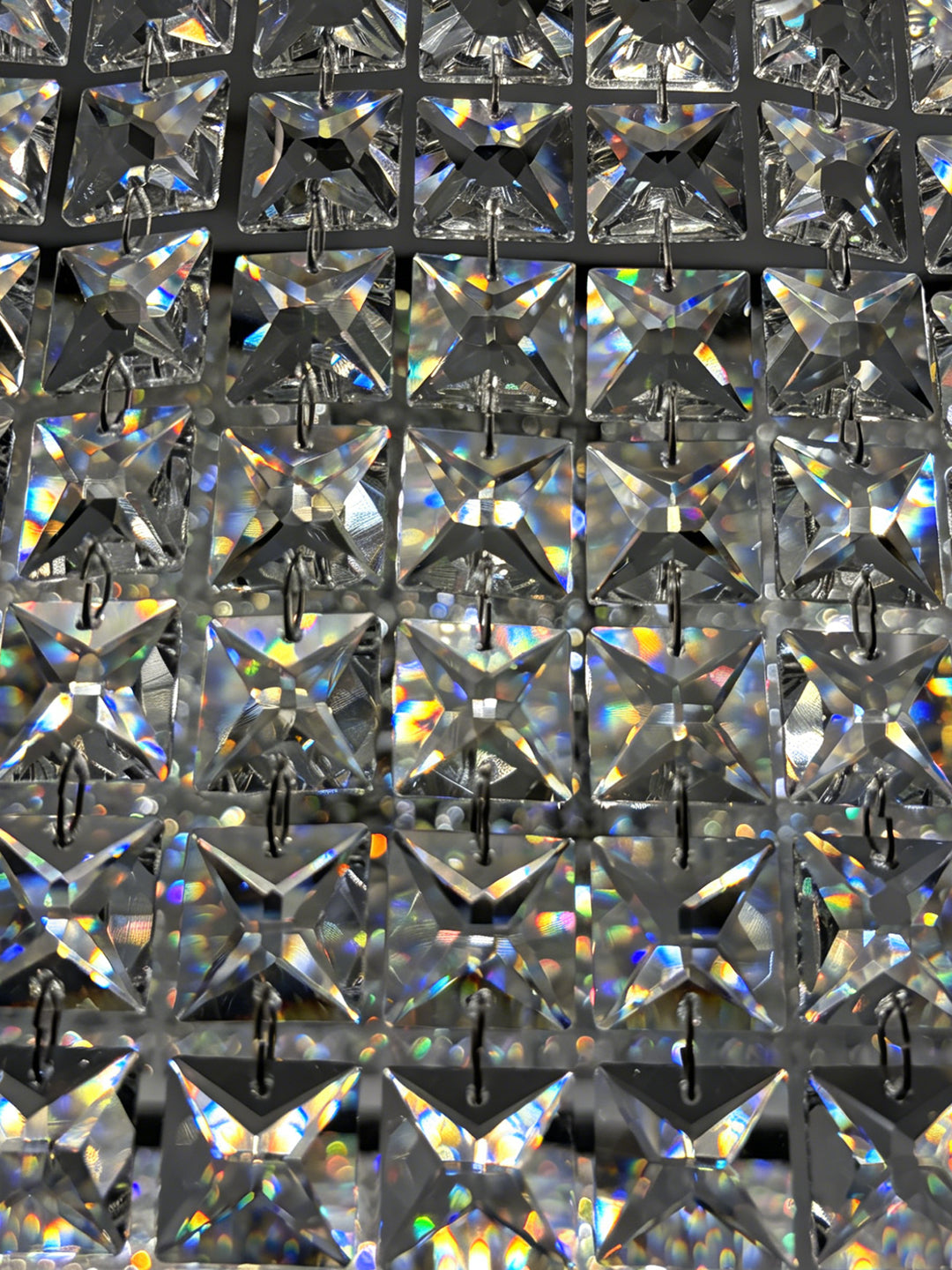 Two-Tier Square Crystal Flush Mount Light