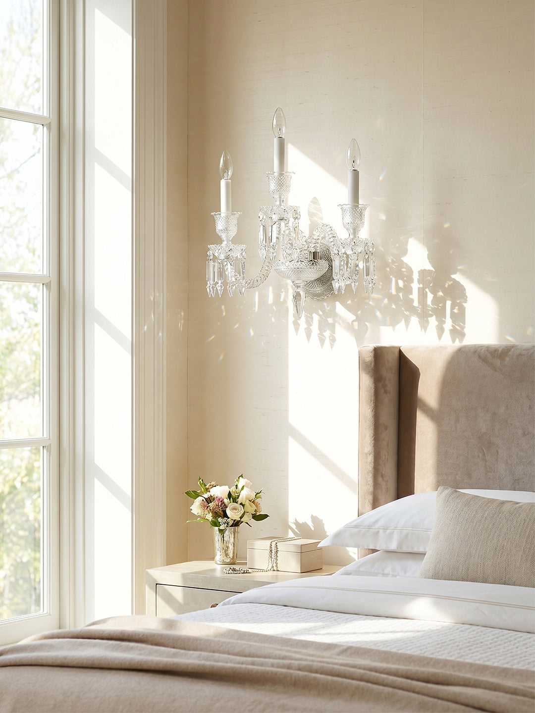 Baccarat-Style Regal Crystal Wall Light