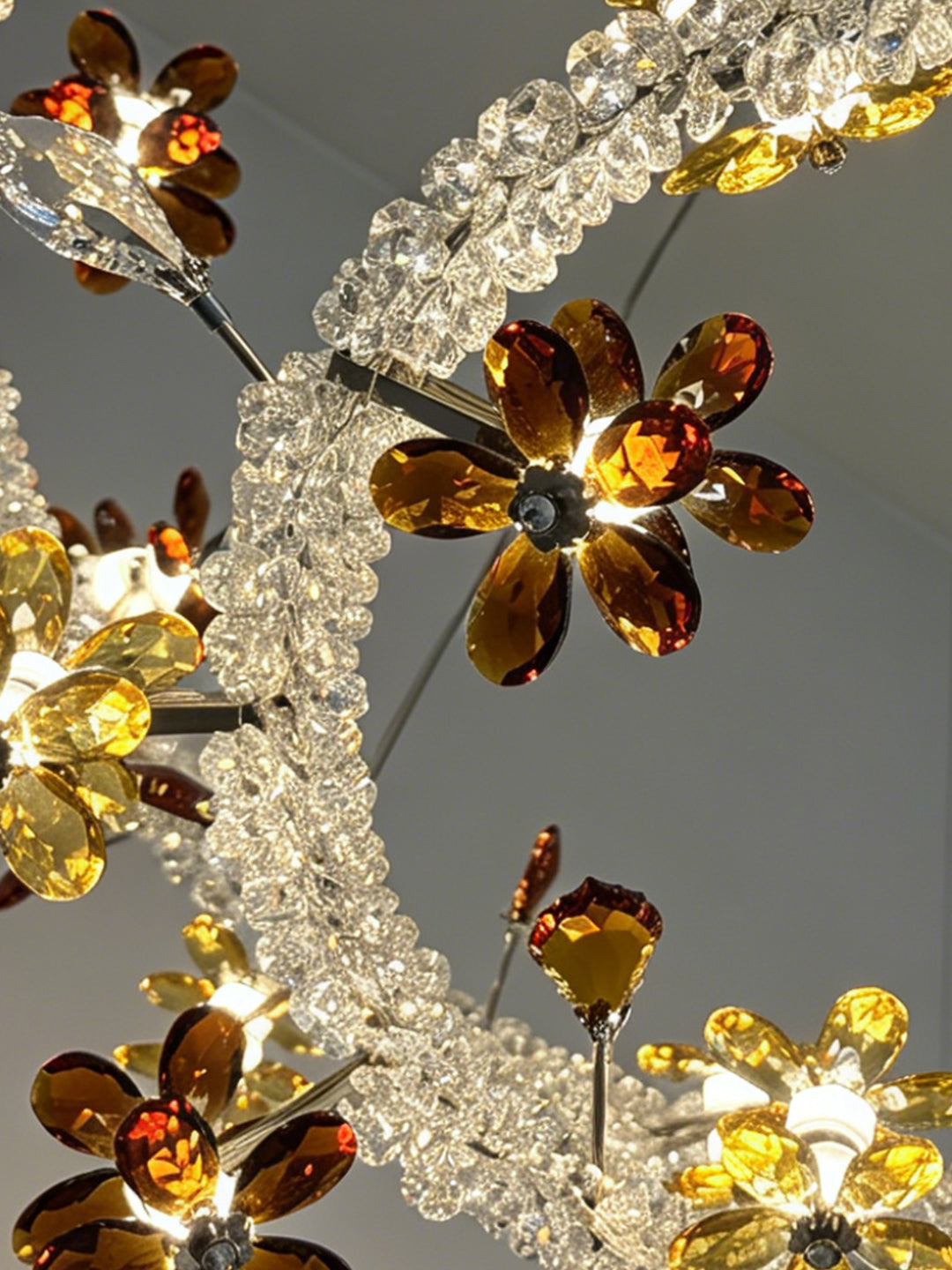 Floral Crystal Ring Chandelier