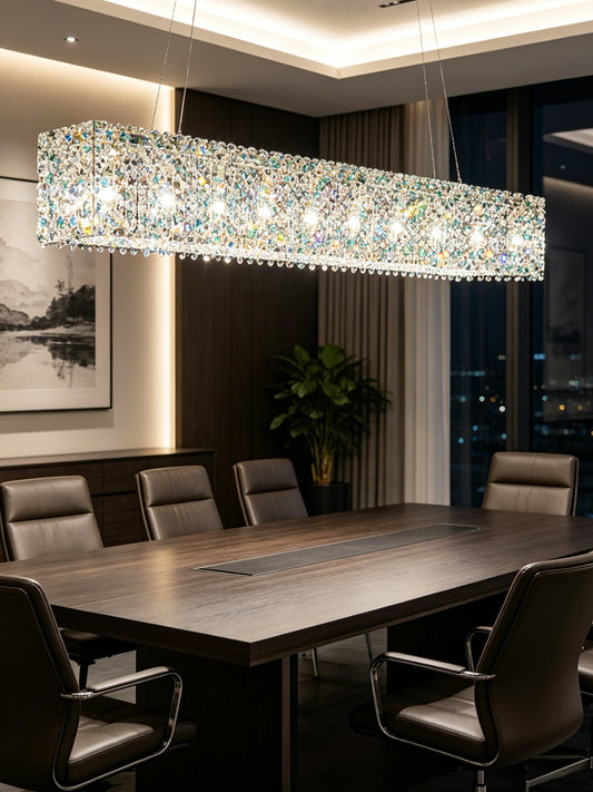 Modern Linear Crystal Chandelier