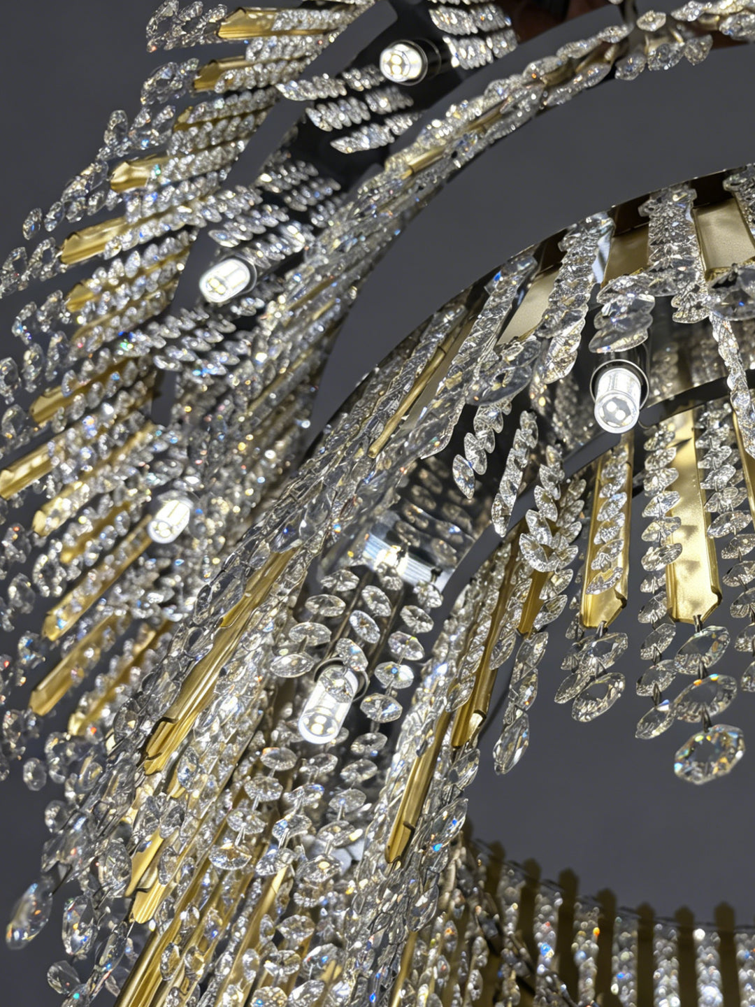 Two-Tier Amber Crystal Chandelier
