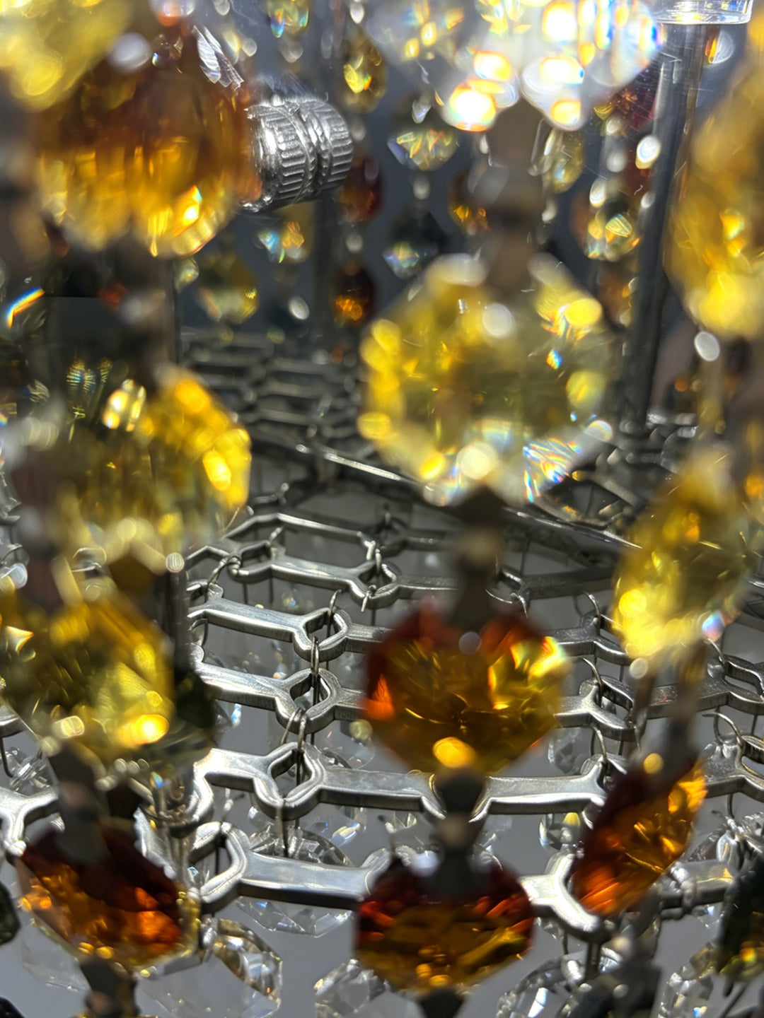 Amber Crystal Cylinder Wall Sconce