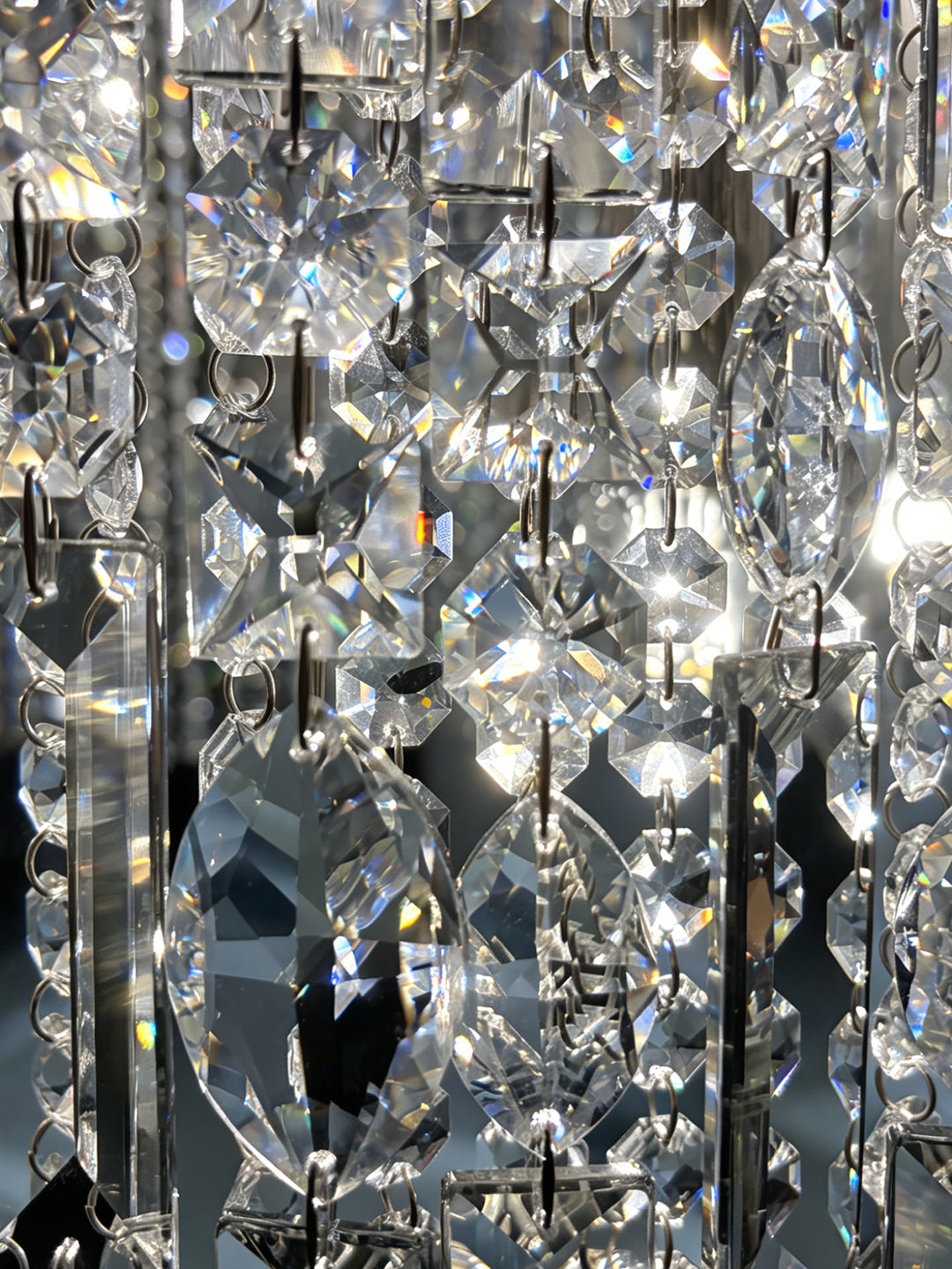 Long Cylinder Crystal Chandelier
