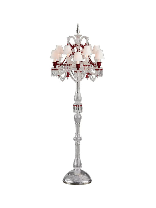 Baccarat-Style Red Crystal Floor Lamp