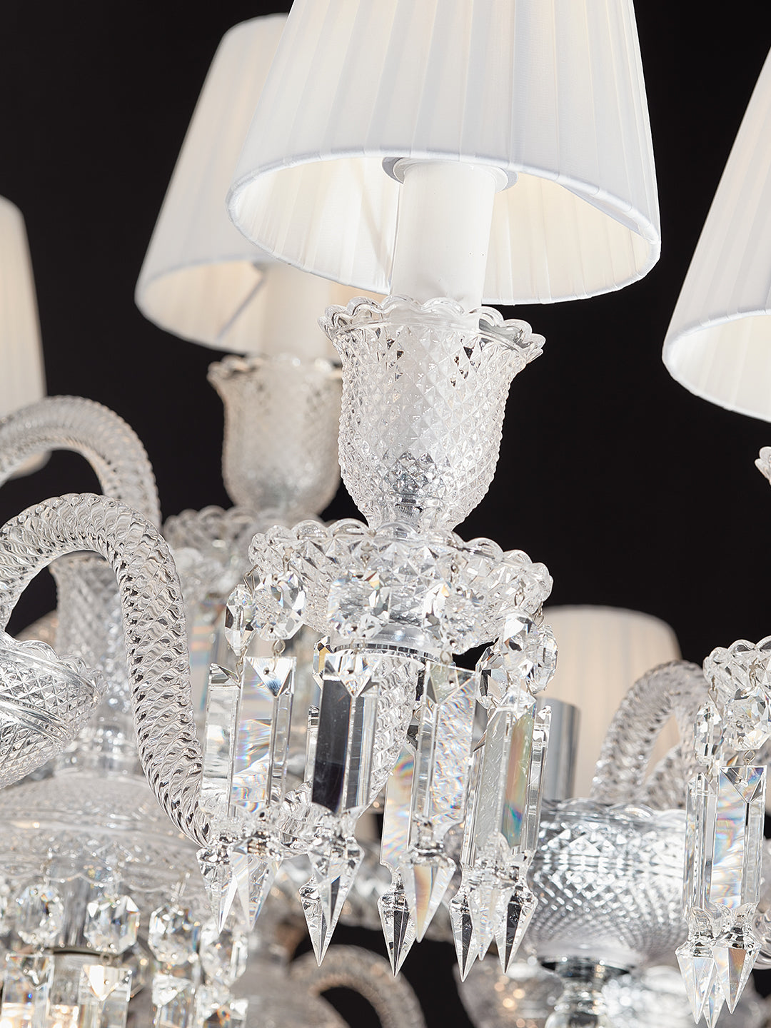 White Shade French Crystal Chandelier