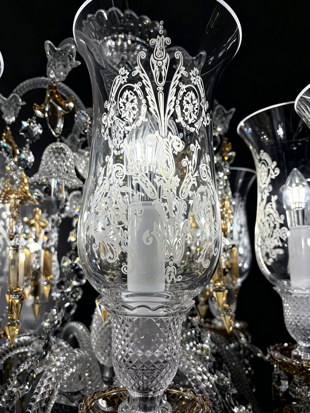 Crystal chandelier floor lamp
