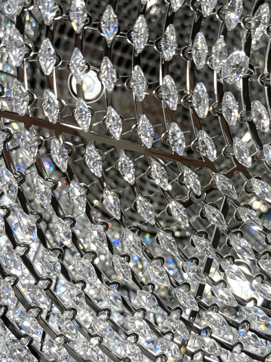Round Black and Crystal Flush Mount Ceiling Light