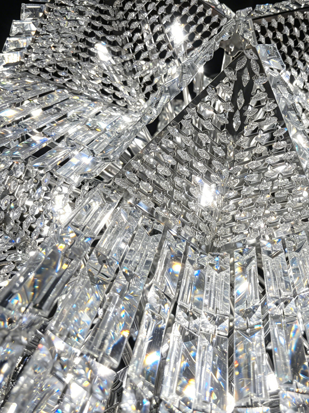 Tiered Pyramid Crystal Chandelier