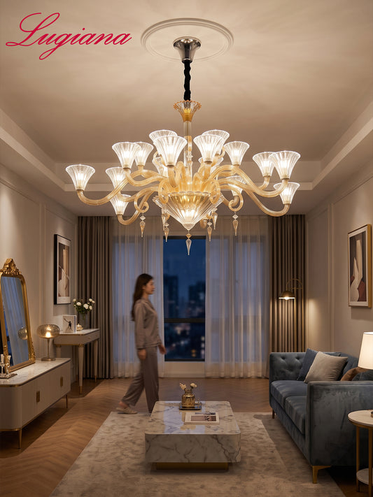 Modern clear crystal chandelier