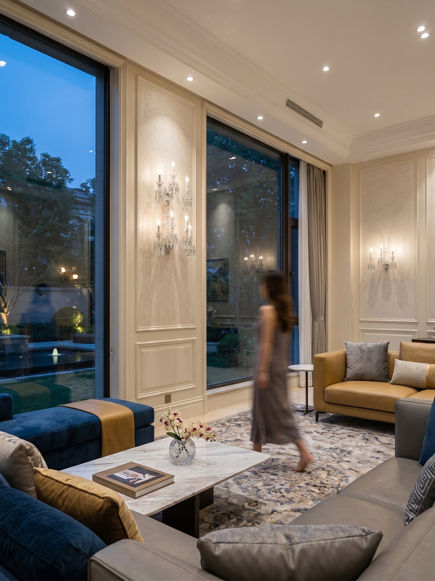 Baccarat-Style Regal Crystal Wall Light