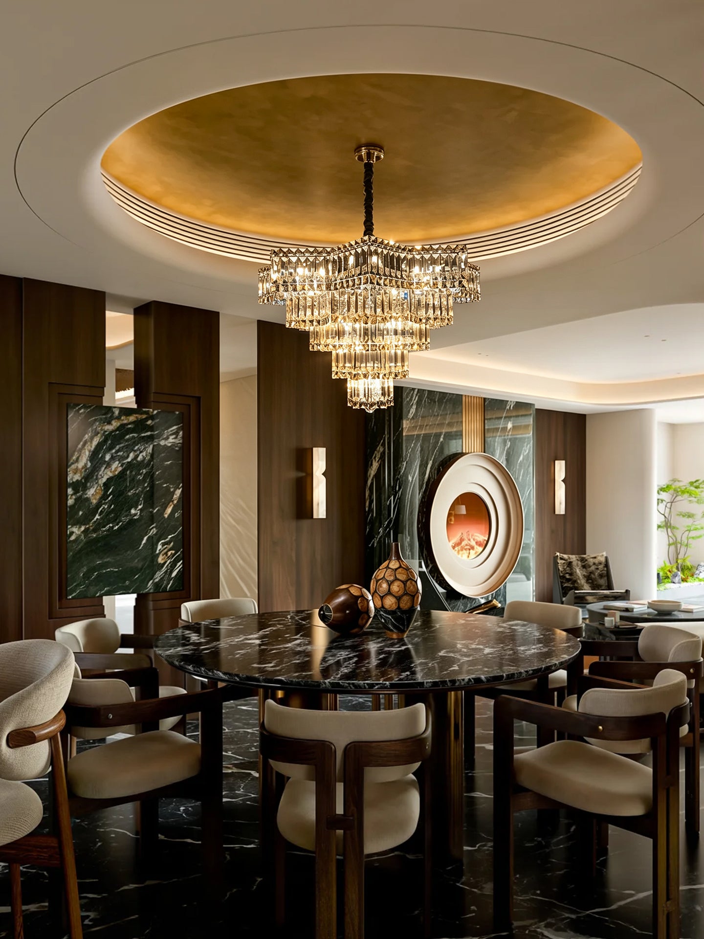 Star Cascading Crystal Chandelier for Villa High Ceiling