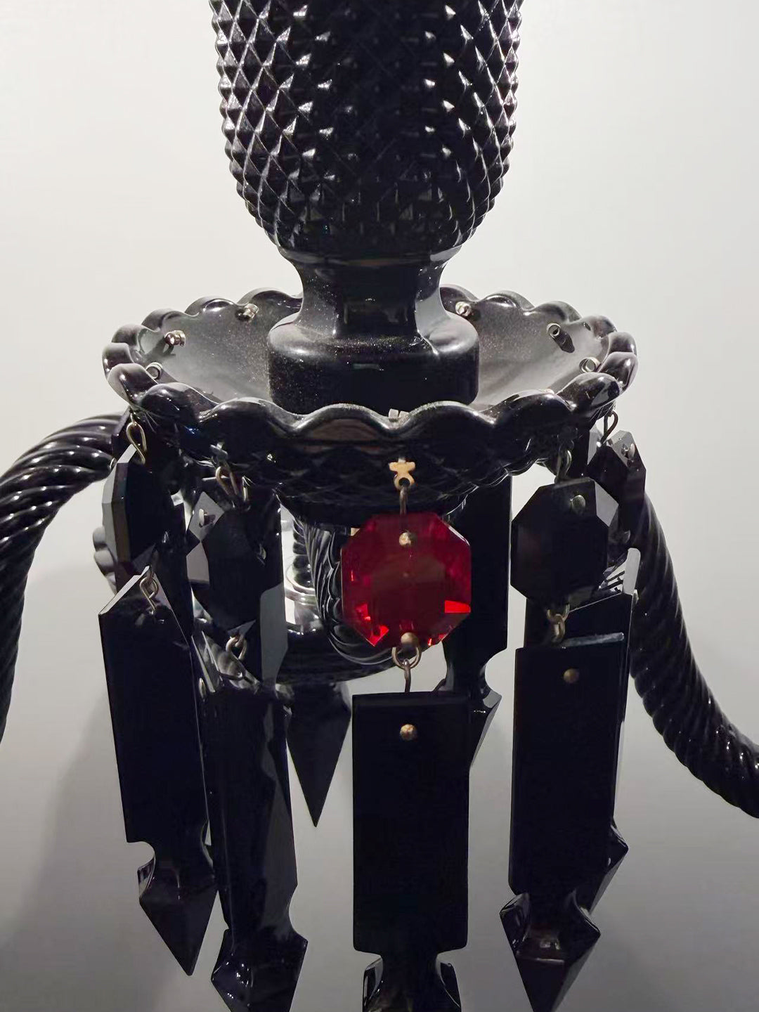 Baccarat-Style Black Crystal Wall Sconce