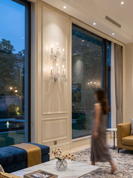 Baccarat-Style Regal Crystal Wall Light