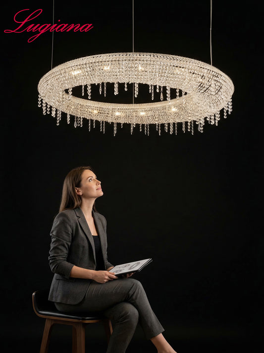 Modern Crystal Ring Chandelier
