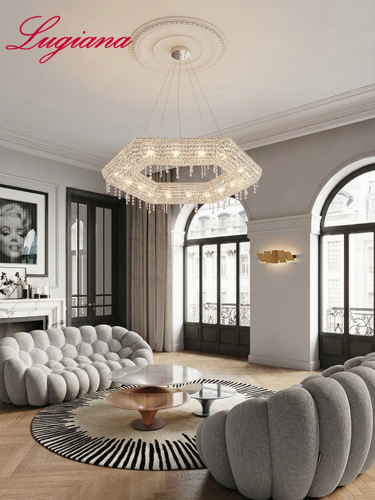 Hexagonal Crystal Chandelier