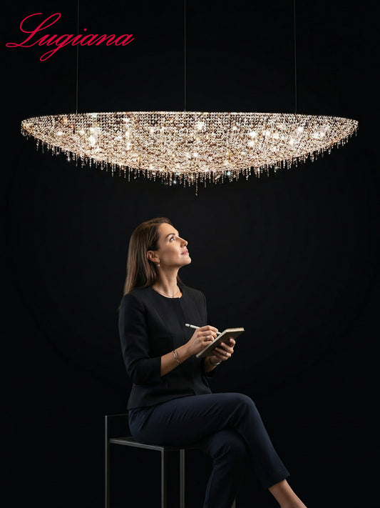 Amber Crystal Linear Chandelier