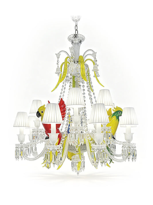 Parrot Decor Colorful Crystal Chandelier