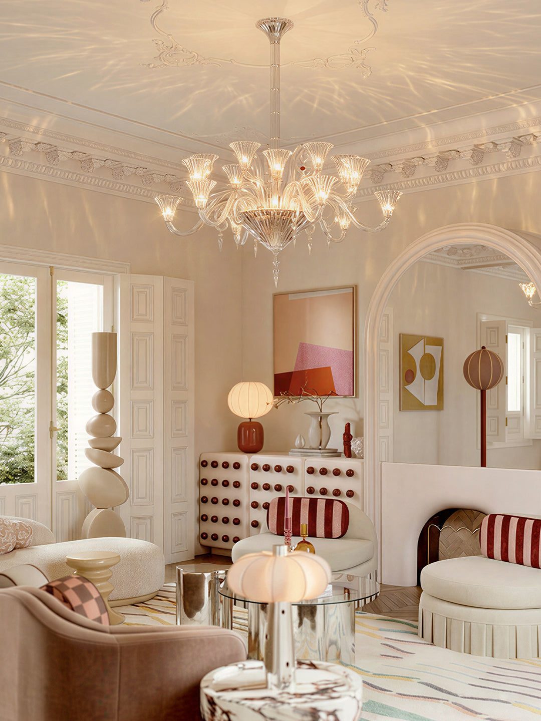 Modern clear crystal chandelier