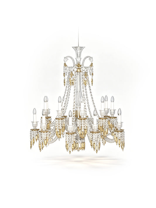Gold and crystal chandelier