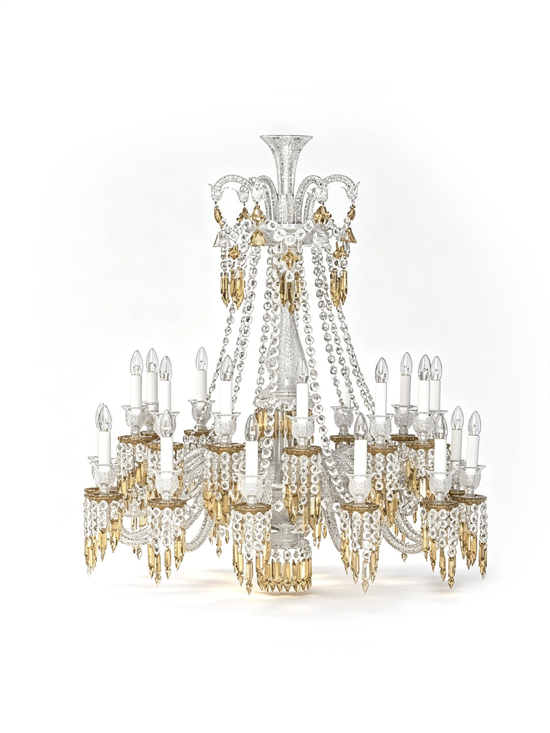 Gold and crystal chandelier