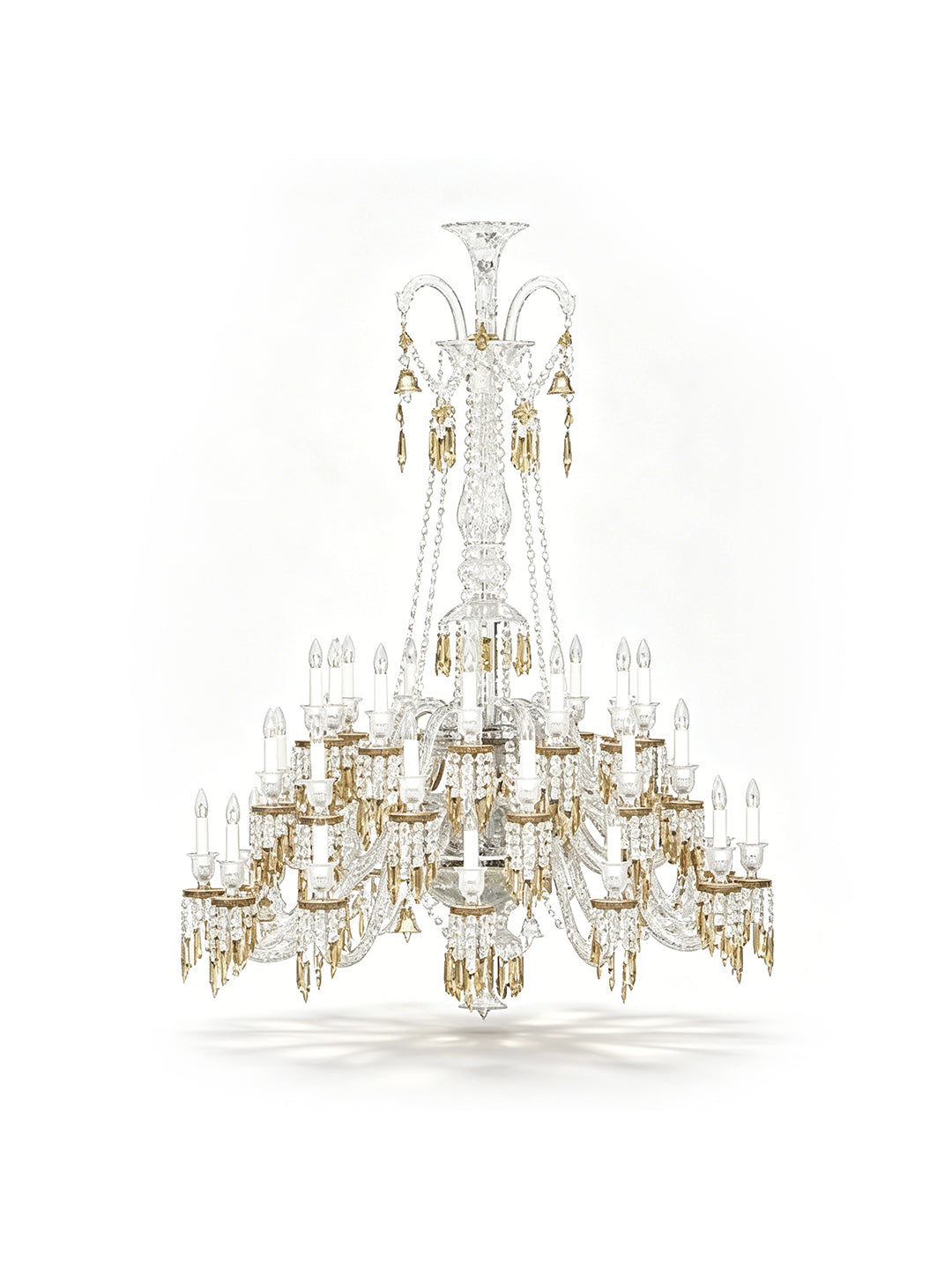 Gold and crystal chandelier
