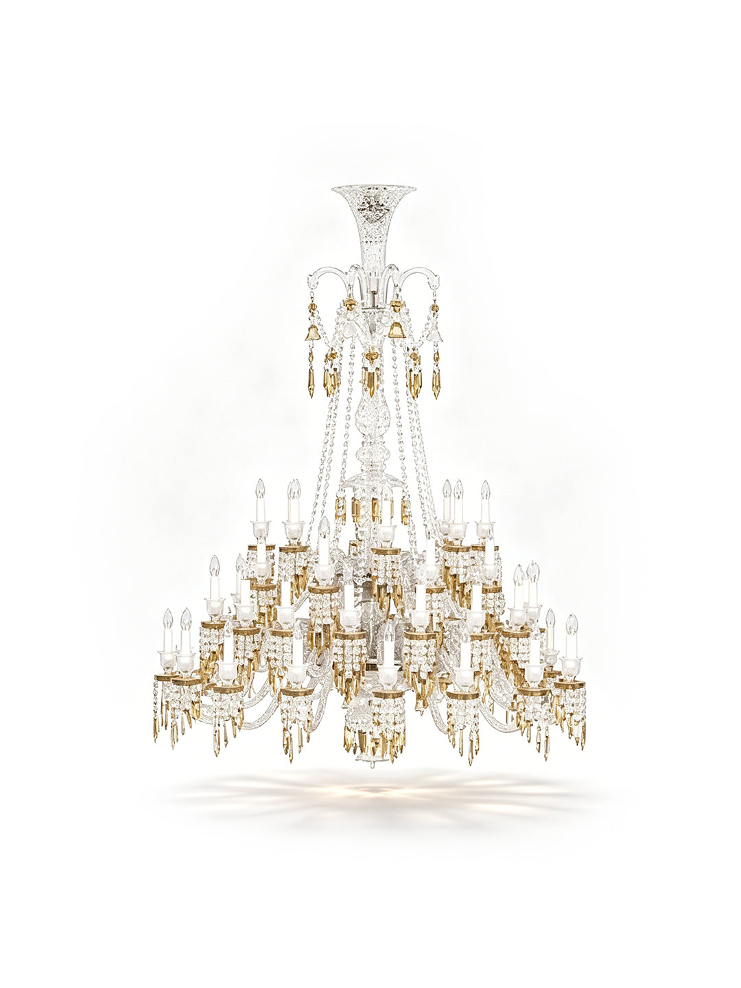 Gold and crystal chandelier