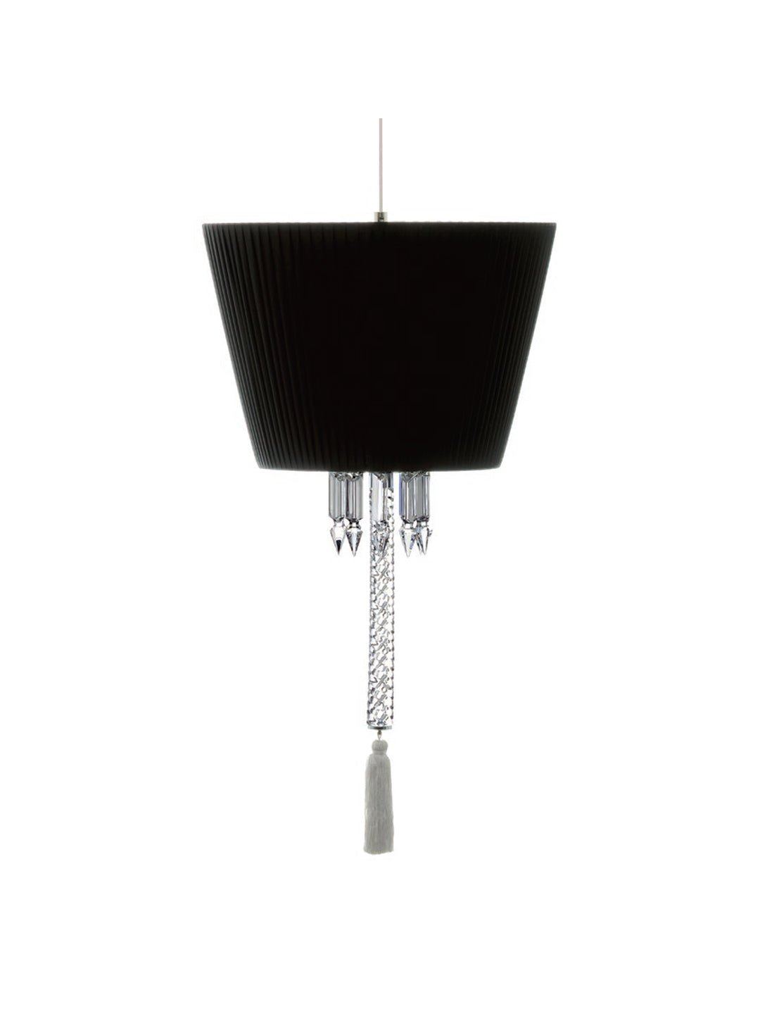 Black Fabric Shade Crystal Pendant Lamp