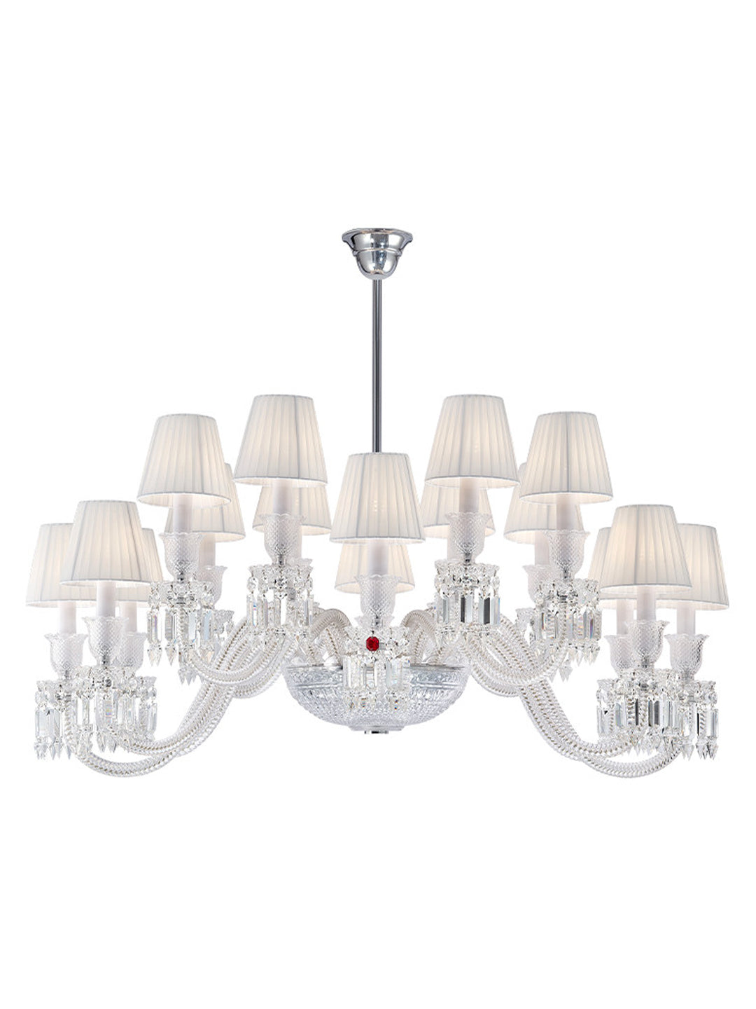 Classic White Shade Crystal Chandelier