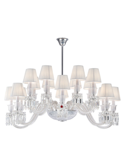 Classic White Shade Crystal Chandelier