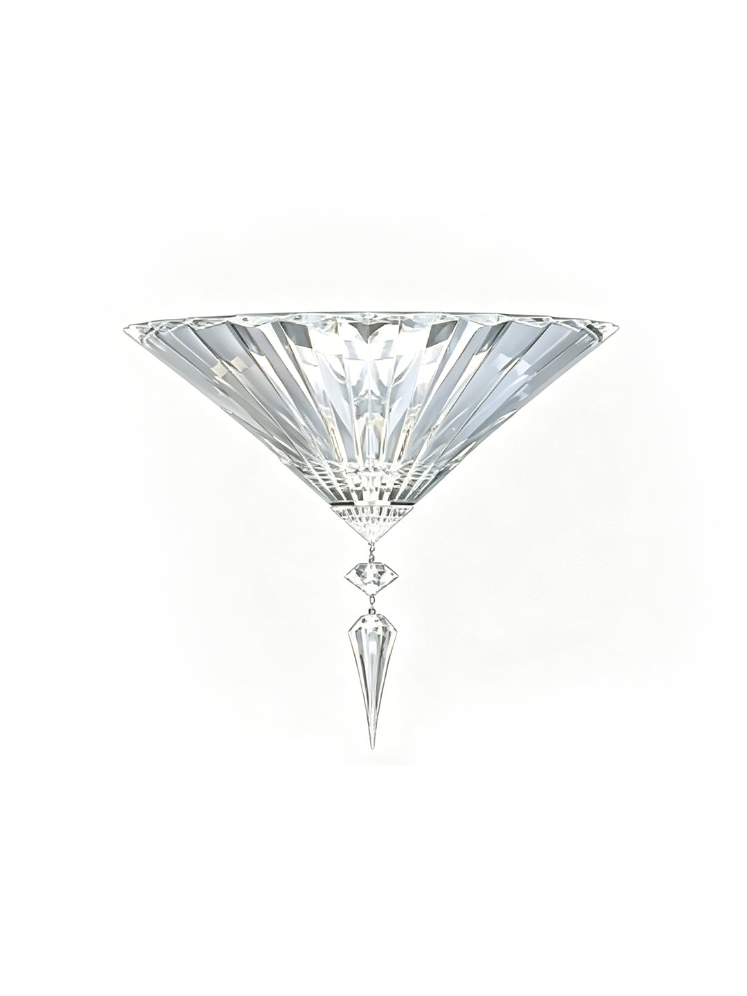 Fan shaped crystal wall sconce with drop