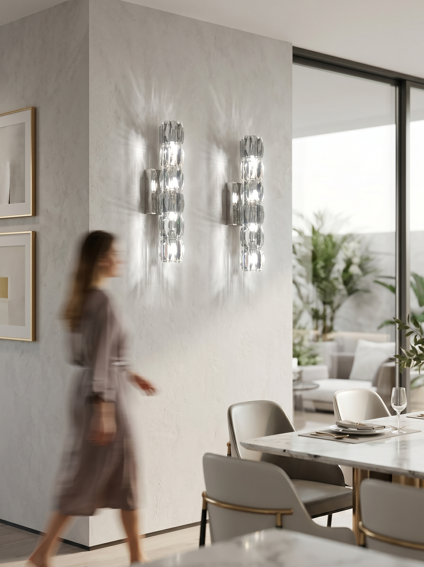 Premium Crystal Column Wall Light Glam Indoor Decor Wall Sconce