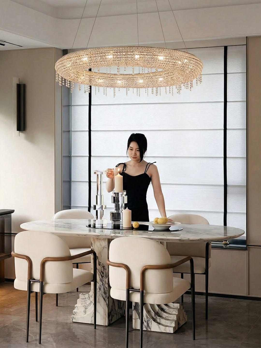 Modern Crystal Ring Chandelier