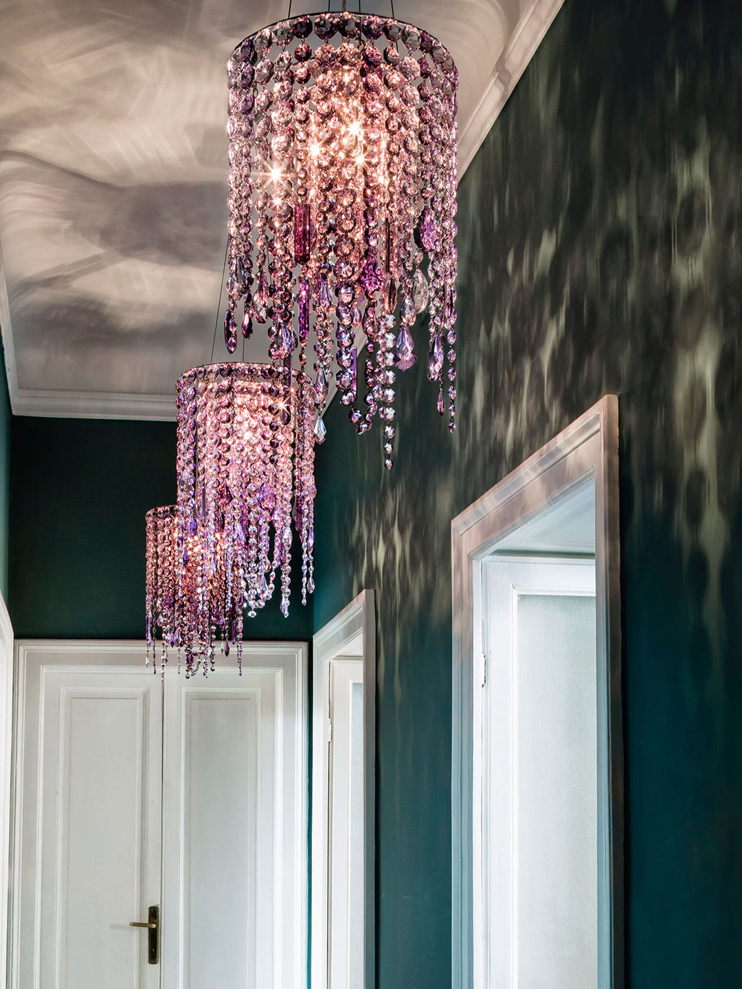 Cylindrical Crystal Pendant Light