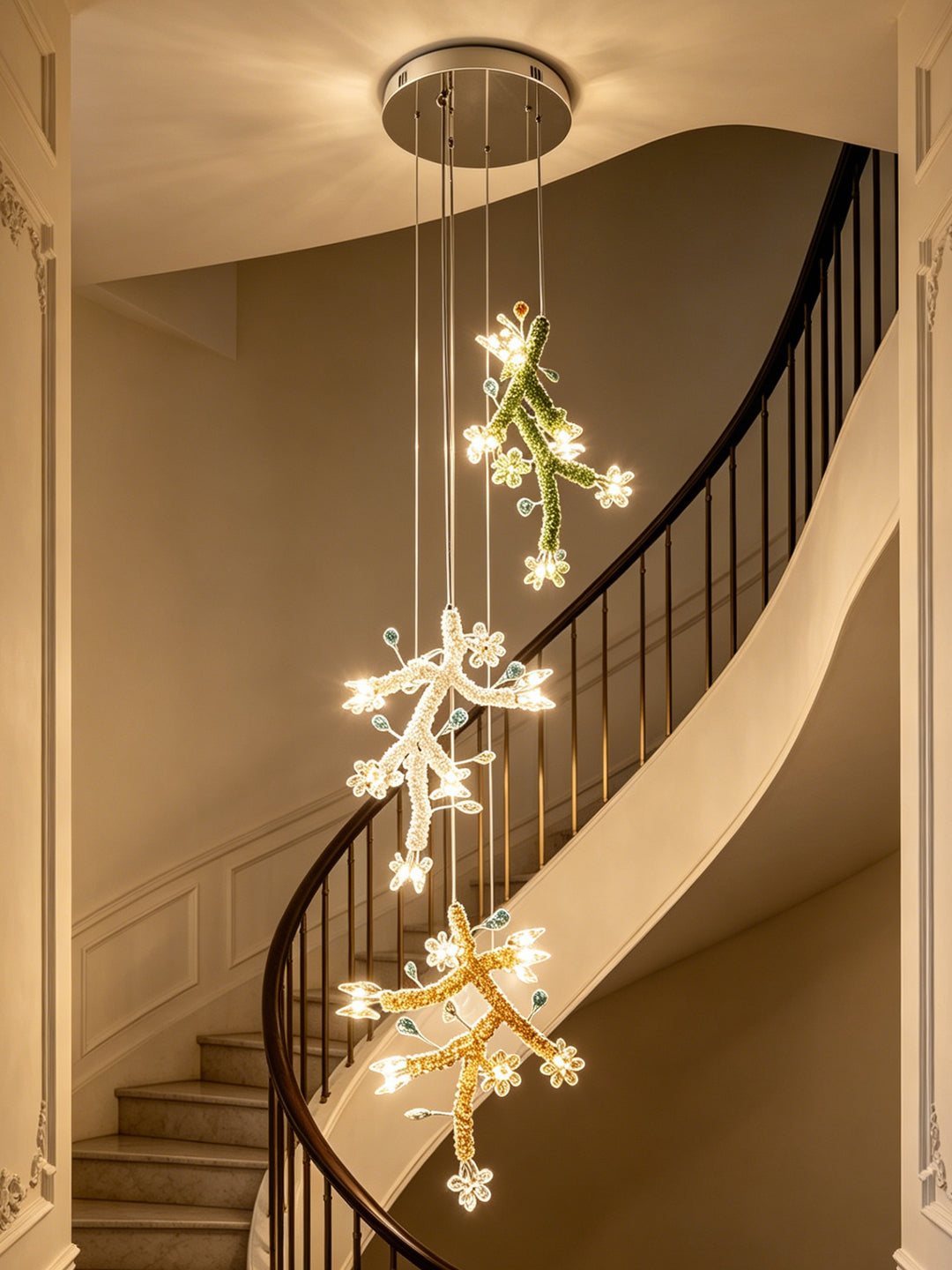 Vertical Tiered Tree Branch Pendant Light