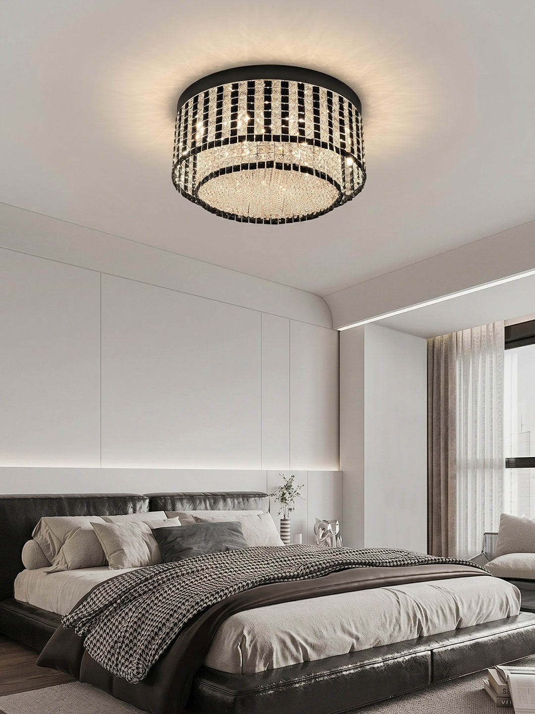 Pashari Round Crystal Flush Mount Ceiling Light