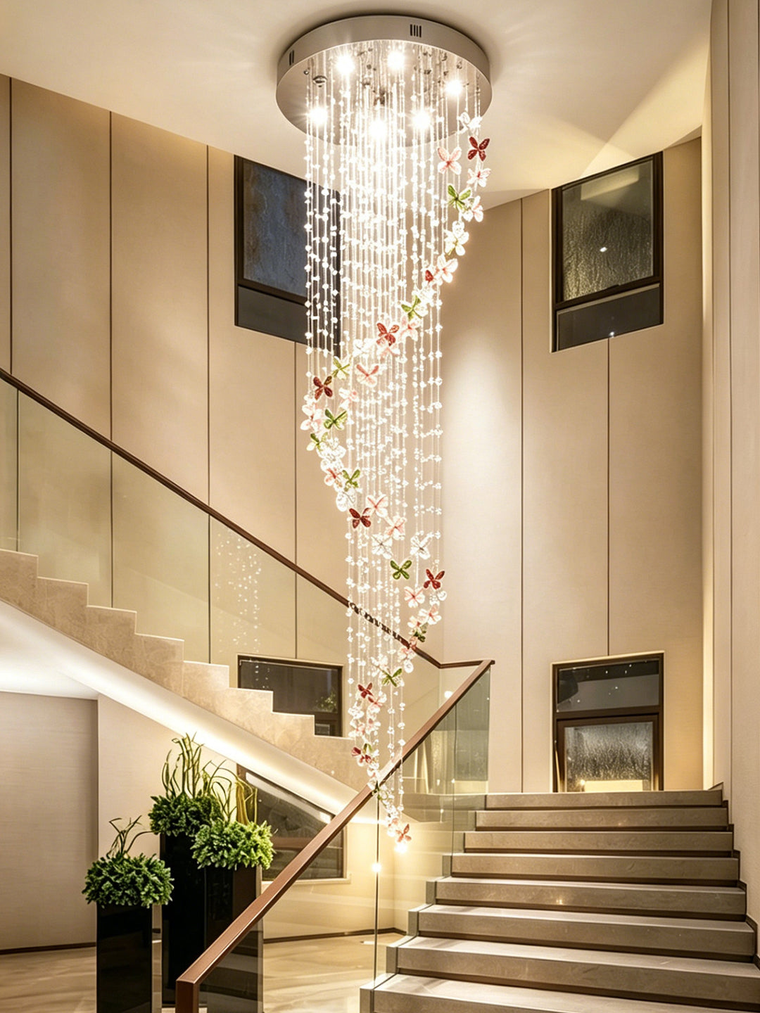 Spiral Crystal Staircase Chandelier