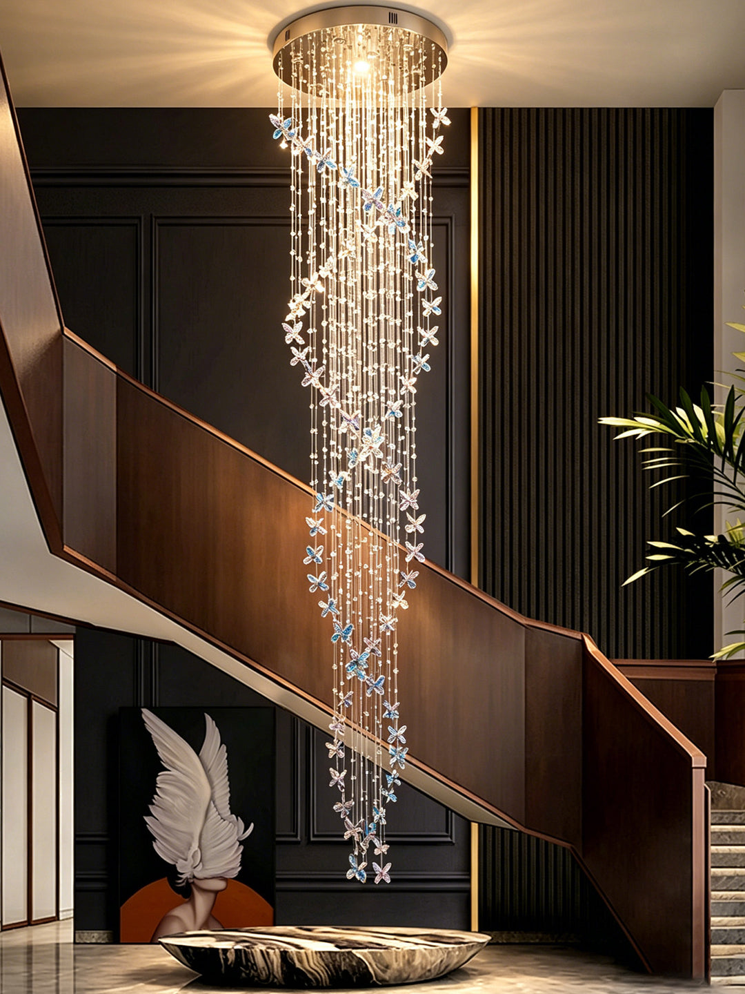 Spiral Crystal Staircase Chandelier