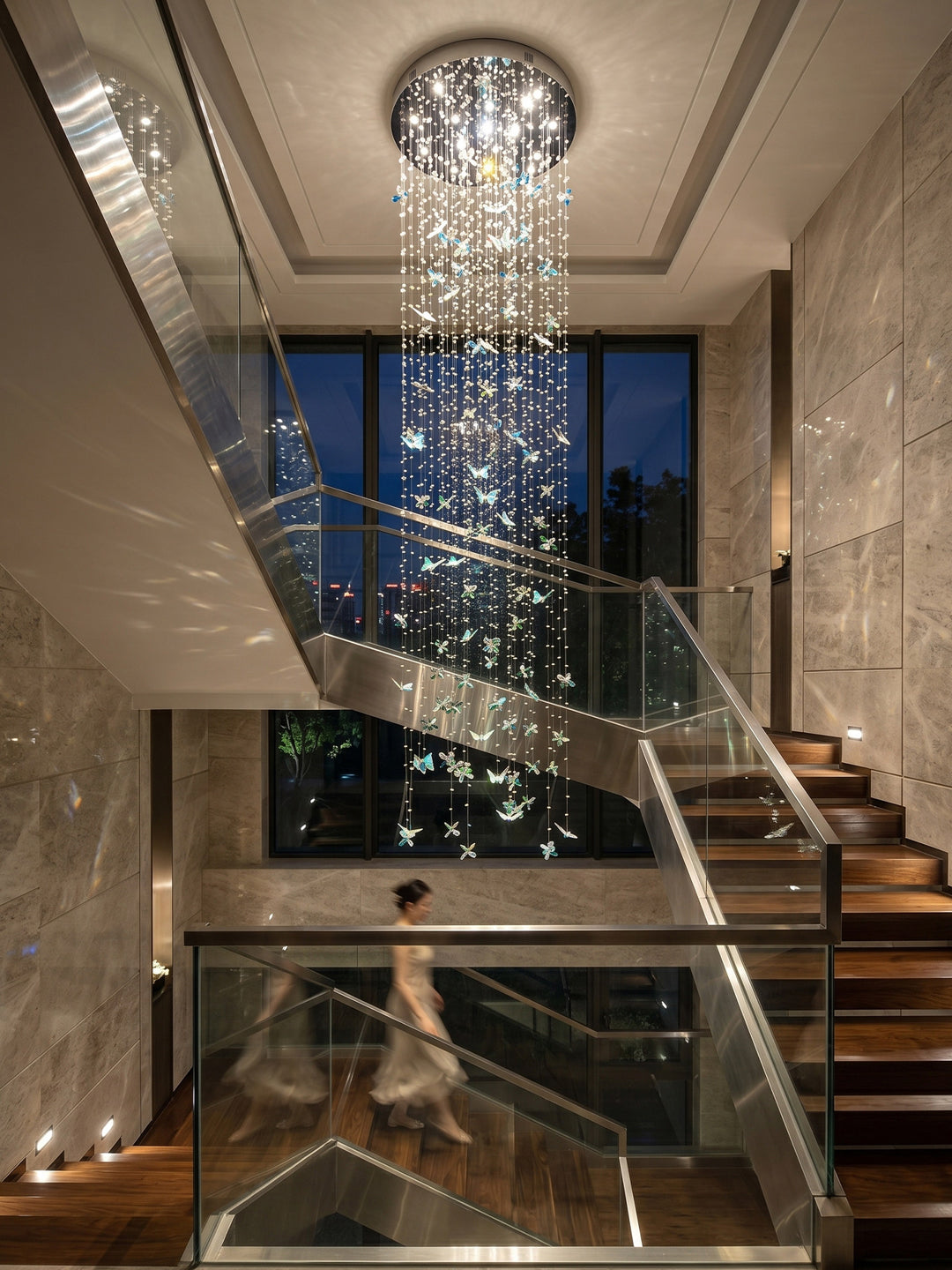 Cascade Crystal Staircase Chandelier